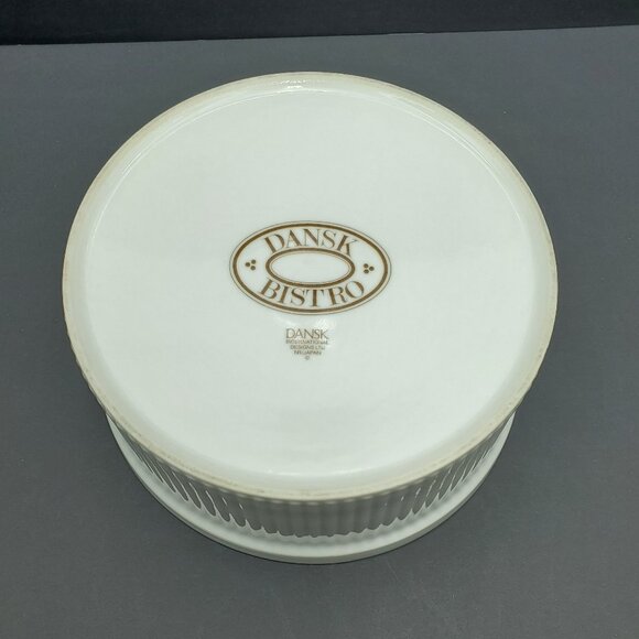 Dansk Bistro Maribro Souffle Casserole White Round Ribbed Baking Serving Dish - Picture 5 of 6